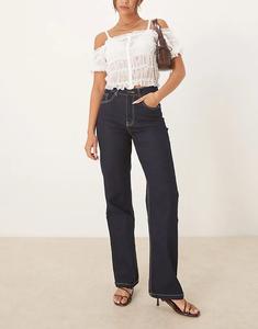 Джинсы Brave Soul прямого кроя с высокой талией цвета индиго