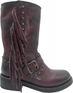Женские Ботинки Frye Viv Fringe, Стильные Вестерн-Ботинки с Декором из Бахромы, Из Премиальной Кожи, Удобная Посадка, Cherry Lacquer - Luxury
