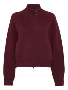 Жакет с высоким воротником и объемными рукавами Brunello Cucinelli, красный