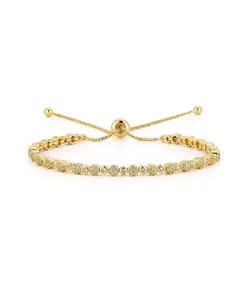 Позолоченный регулируемый теннисный браслет Rachel Zoe, gold