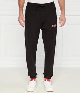 Спортивные штаны мужские Hugo хлопковые с контрастными деталями, черный