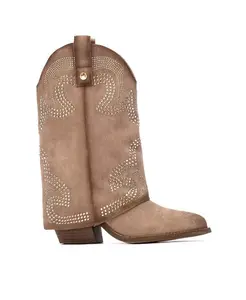 Женские замшевые ботильоны Foldover от XTI Xti, загар/бежевый