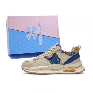 YUZHAOLIN Мужские низкие кеды повседневные бежево-голубые {Коробка}, цвет Beige Blue {Box}