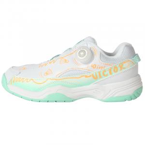 Детские кроссовки с низким верхом, противоскользящие, с амортизаторами и износостойкими свойствами Victor, слоновая кость/белый/синий