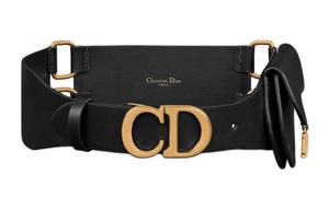 Пояс с логотипом DIOR Женский Черный Ширина 6,5 см