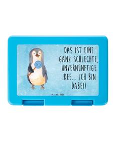 Mr. & Mrs. Panda Ланч-бокс в виде леденца-пингвина с надписью, ледяного синего цвета