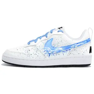 Кроссовки для скейтбординга Court Borough Low Top подростковые Nike, белый/синий