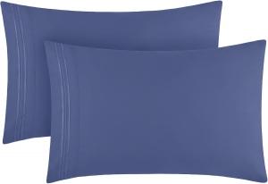 Mellanni Наволочки, комплект из 2 штук, размер 51x76 см, застежка-конверт, охлаждающие, очень мягкие, цвет синий Nova