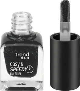 Лак для ногтей trend !t up Nagellack Easy & Speedy 450 Black Glitter, 6 ml