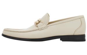 Кожаные лоферы с пластиной Ганчини Ferragamo, белый