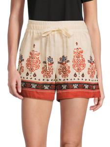 Льняные шорты с принтом Эмметта A.L.C., цвет Cream Multi