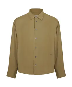 Рубашка бронзового цвета с вышитым логотипом Ami Paris, коричневый