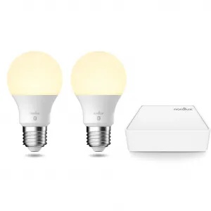 Светодиодная лампа Smartlight E27 1 шт. Переключение цвета Набор для умного дома + 2 лампы + мост, с Wi-Fi или Bluetooth Nordlux, белый
