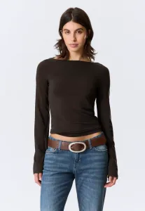 Мягкая блузка с длинными рукавами Weekday, Brown Dark