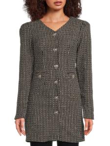 Мини-платье с бантом и пуговицами из букле Lea & Viola, черный