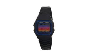 CASIO Мужские часы Retrofit Series с кварцевым механизмом, стальной браслет, черный циферблат