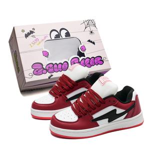 Скользоустойчивые амортизирующие износостойкие легкие низкие скейтбордские кроссовки Unisex Z.SUO, бело-синие непарные