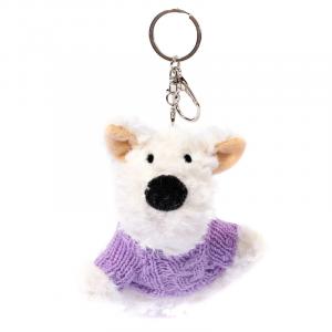 Bowl Кулон-игрушка плюш West Highland White Terrier с 3D эффектом и объемным дизайном, высота 13см