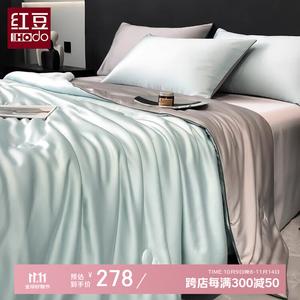 Red Bean Home Textiles Комплект летнего постельного белья из тенселя 4 предмета (одеяло 180х220 см, простыня, наволочки), цвет Xinyu-Haianlan-Yezu Grey, прохладный и дышащий