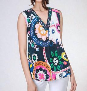 Блузка Orianna с узором сузани в мультиколоре Vilagallo