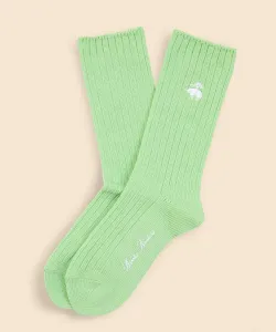 Носки из смесовой хлопковой ткани в рубчик, без глютена Brooks Brothers, цвет Light Green