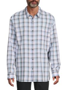 ​Клетчатая хлопковая рубашка Atwater Vince, синий мульти