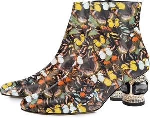 Женские ботильоны FSJ с круглым носком, камнями, невысоким каблуком, модные, с боковой молнией, повседневные, для выпускного, туристические, размеры 37-44, Schmetterling