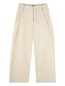 Брюки с декоративной строчкой Kenzo Kids, бежевый