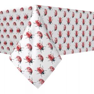 Квадратная скатерть, 100 % хлопок, 52x52 дюйма, акварельные божьи коровки.