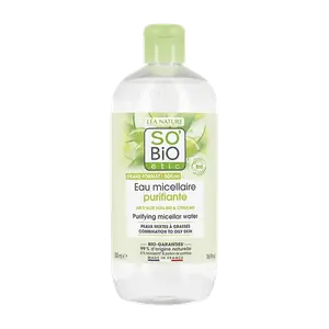 Очищающая вода для комбинированной или жирной кожи, 500 мл So'Bio Etic Aloe vera