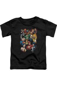 Футболка для малышей Justice League of America "Лига в сборе" с коротким рукавом Gildan, черный