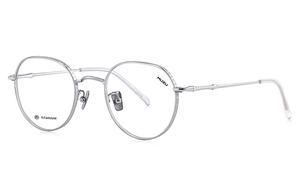 MUZU Чистый титан круглые очки унисекс, Silver-C03