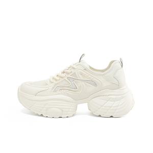 DAPHNE Дышащие массивные кроссовки женские низкие без подкладки сетчатые бежевые серебристые, цвет Unlined Mesh Beige Silver