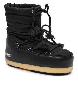 Зимние ботинки Moon Boot на толстой подошве со шнуровкой, черный