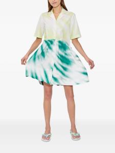 Мини платье-рубашка сборчатое в лаймово-зеленом цвете Rosie Assoulin