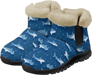 Twousenru Синие женские зимние ботинки с мехом, укороченные ботильоны для пеших прогулок, противоскользящие теплые повседневные ботинки