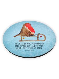 Mr. & Mrs. Panda Магнитные санки в виде малиновки с надписью, выполненные в ледяном голубом цвете