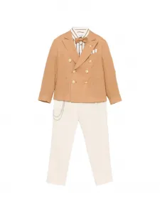 Двойка (тройка) костюм с двубортным пиджаком (тройка комплект) Colorichiari, коричневый