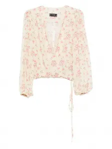 Блузка с цветочным принтом STYLAND, нейтральный