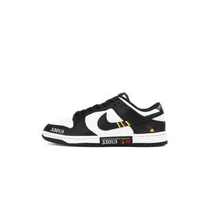 Nike Кроссовки Dunk Trendy And Cool Avant Garde Cushioning Abrasion Resistant Lightweight Cushioning Skateboard Shoes Black Kids'