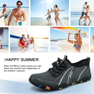 Водноспортивная обувь ATHMILE для мужчин и женщин, обувь для реки, для плавания, пляжа, озера, бассейна, акваносок, босиком, быстро сохнущие, для походов, серфинга, каякинга, необходимые на круизном лайнере, темно-серый