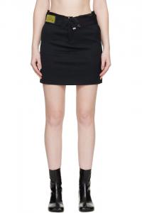 Шерстяная мини-юбка Mm6 Maison Margiela, черный