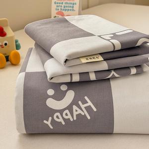 Yalu Простыня с подушкой 150х230 см, клетка смайлик, утолщенный хлопок