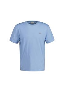 Футболка мужская - REGULAR SHIELD, круглый вырез, короткие рукава, хлопок, вышивка GANT, светло-синий