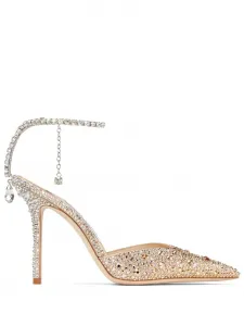 Туфли Saeda 100 с кристаллами JIMMY CHOO, золотой