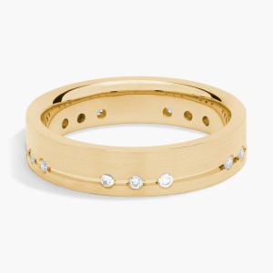 Обручальное кольцо с бриллиантовой отделкой из желтого золота 14 карат (5 мм, 2 1/5 карата) Blue Nile