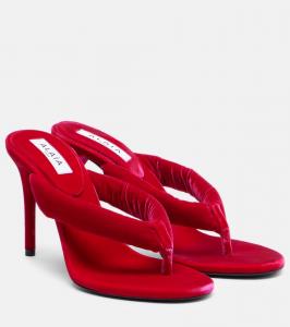 Бархатные сандалии-танга Alaïa, Fuchsia