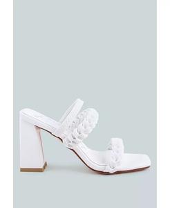 Женские босоножки Arnie на блочном каблуке с двойным плетеным ремешком London Rag, белый