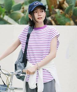 Пуловер с рукавами в стиле микровафельный французский крой Studio Clip, цвет White X Purple 04