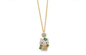 Swarovski Hello Kitty Necklaces Women's Yellow
